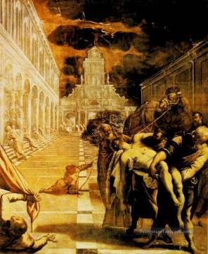 Le vol du corps mort de St Mark italien Renaissance Tintoretto Peinture à l'huile